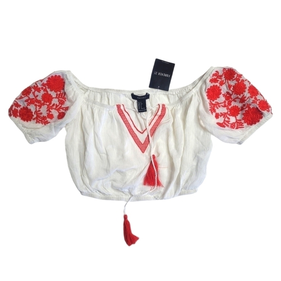 Forever 21 Tops - Forever 21 Otomi Embroidered Crop Top Size Small NWT